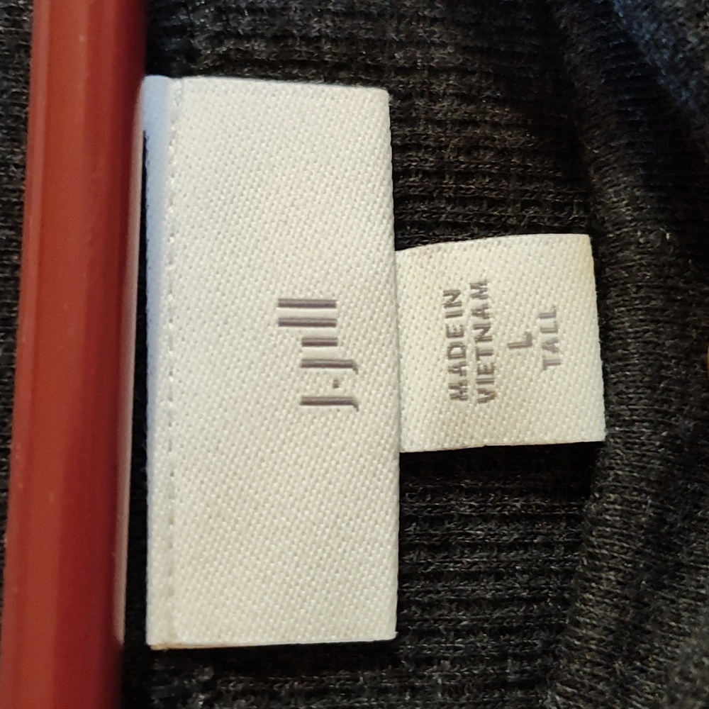 NWT J.Jill Waffle Knit Thermal Top Dark Charcoal Boat Neck Button Cuff Size LT - Picture 11 of 13